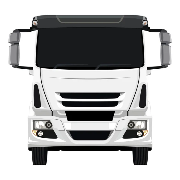 Camion anteriore bianco — Vettoriale Stock