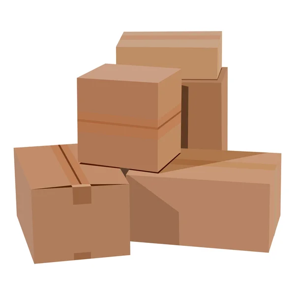 Pile of cardboard boxes — Stock Vector