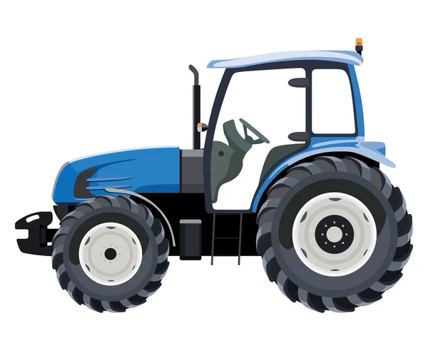 Tractor lateral azul — Vector de stock