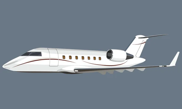 White jet airplane — Stock Vector