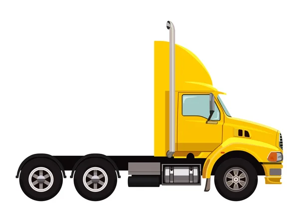 Yellow truck without a trailer — Stock Vector