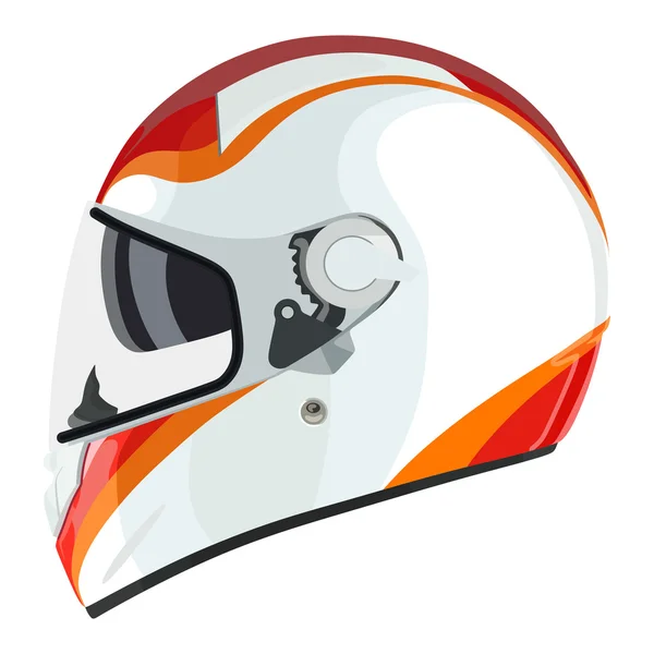 Casco de moto blanco — Vector de stock