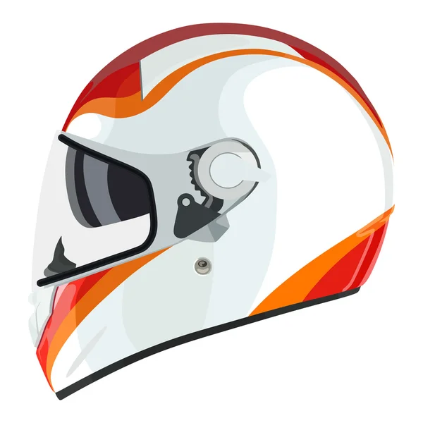 Kask motocykl biały — Wektor stockowy