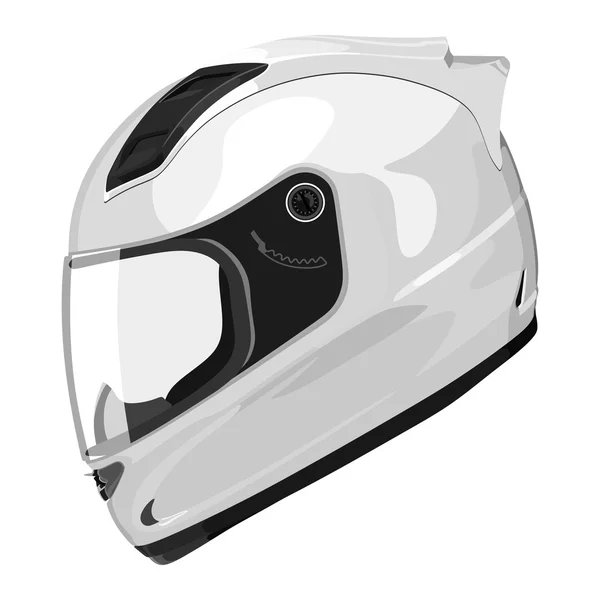 Kask motocykl biały — Wektor stockowy