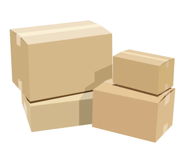 Pile of cardboard boxes — Stock Vector