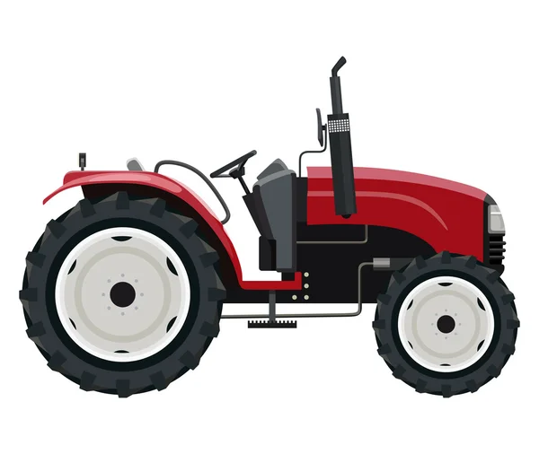 Lato trattore rosso — Vettoriale Stock