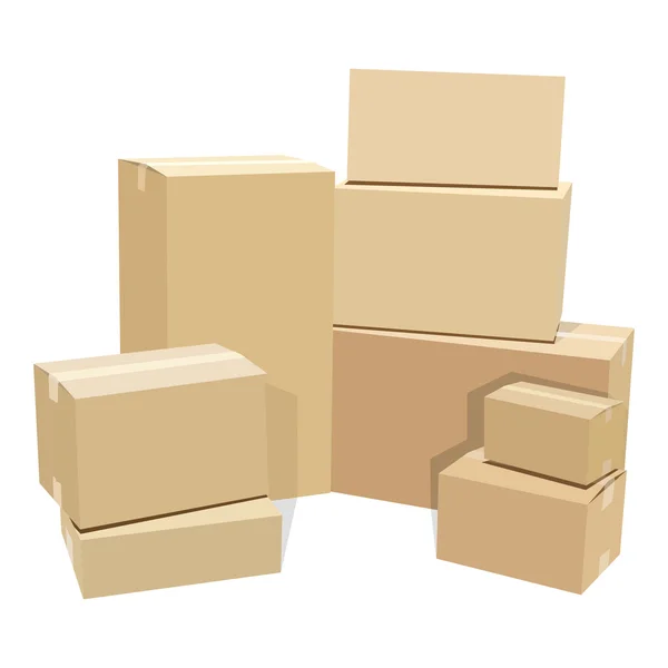 Stos kartonowych pudełek — Wektor stockowy