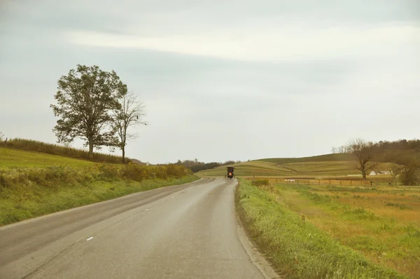 Amish landweg Rechtenvrije Stockafbeeldingen