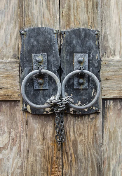 Porta di legno chiusa a chiave — Foto Stock