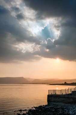 Sunset over the Sea of Galilee. clipart