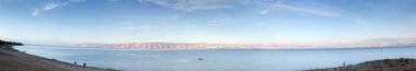 Panorama Sea of Galilee in the early morning. clipart