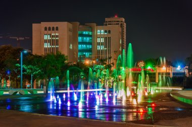 Çeşmede gece Beer Sheva Merkezi.