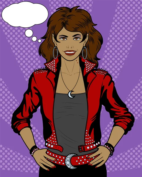 Hispanic Vampire Punk Rock girl poster — Stockvector