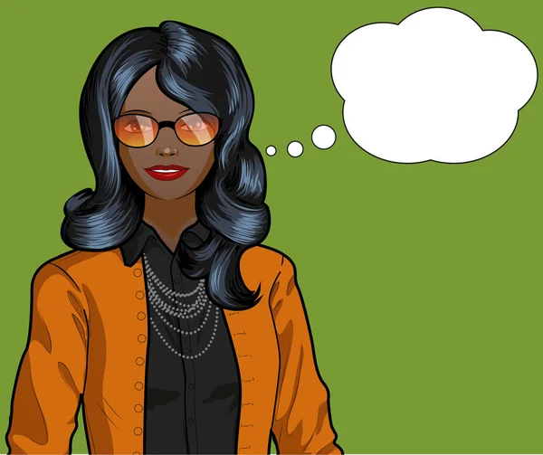 African woman pop art comic — Stock Vector