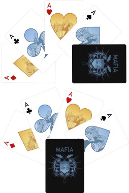dört oyun kağıdı noir mafya set as