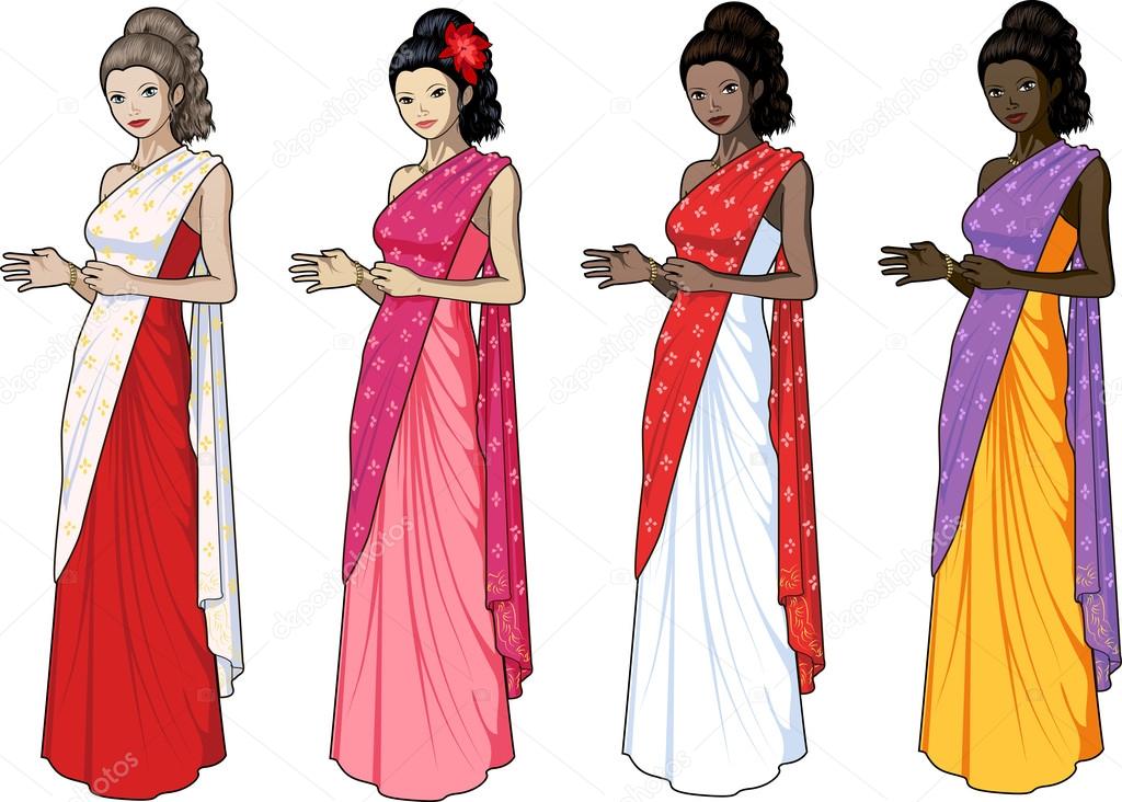 Beautiful woman in indian dress sari