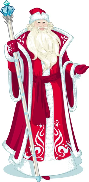 Ρωσικά Χριστούγεννα χαρακτήρα πατέρα Frost σε κινούμενο σχέδιο μπλε παλτό Εικονογράφηση Αρχείου