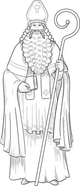 Noel karakter Sinterklaas lineart