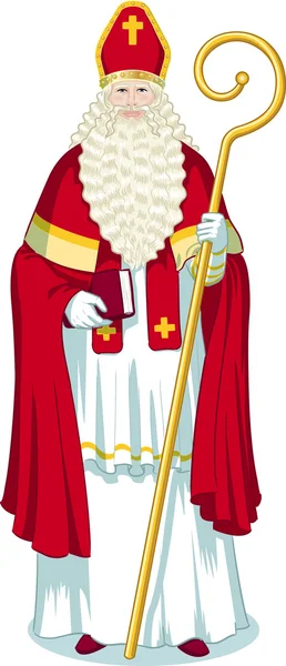 Personaje de Navidad Sinterklaas dibujos animados — Vector de stock