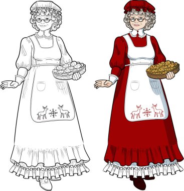 Bayan Noel baba anne Noel karakter çizimi