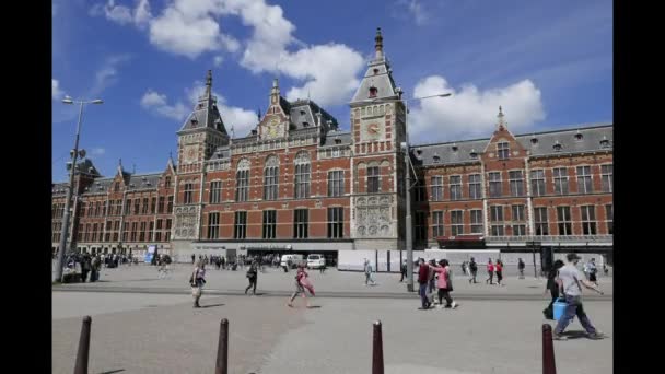 Amsterdam Estação Ferroviária Central — Vídeo de Stock