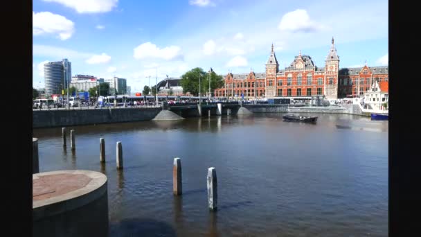 Amsterdam Estação Ferroviária Central — Vídeo de Stock