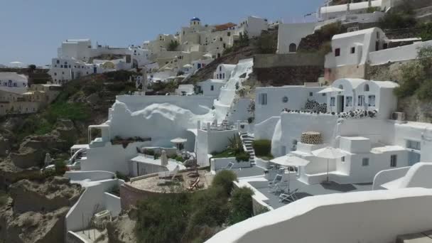 Oia Stadt bei Tag, Griechenland — Stockvideo