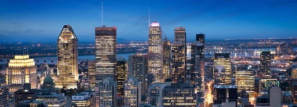 Montreal Skyline Vroeg Avond Van Mont Royal Park Canada — Stockfoto