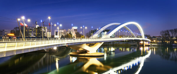 Lyon city and Rhone river