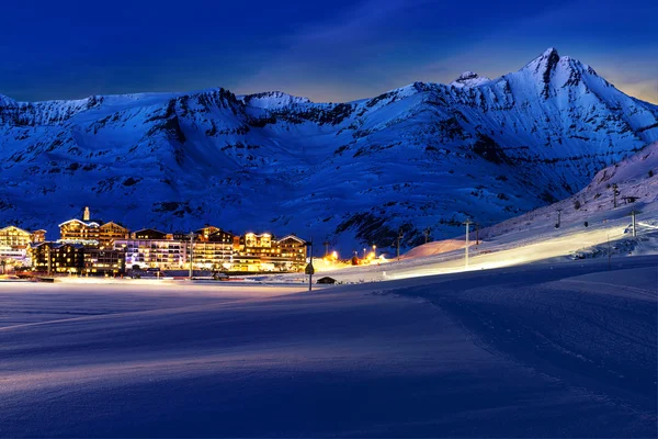 Tignes, Alpy, Francjallandscape i ski resort w Francuskie Alpy, tignes, le clavet, tarentaise, Francja — Zdjęcie stockowe