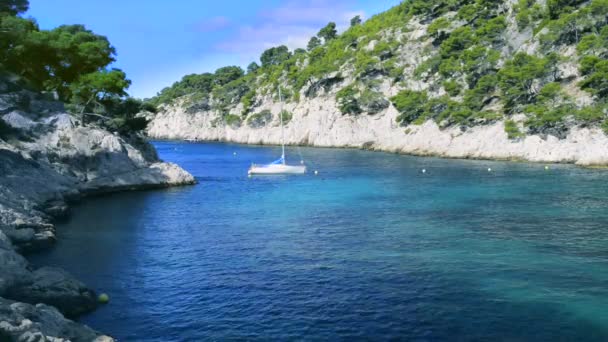 Calanques pin portu w cassis — Wideo stockowe