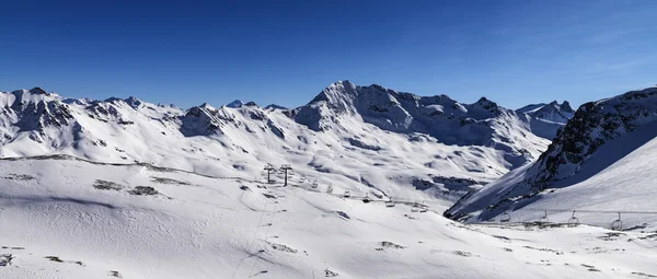 Tignes, Alpy, Francjallandscape i ski resort w Francuskie Alpy, tignes, le clavet, tarentaise, Francja — Zdjęcie stockowe