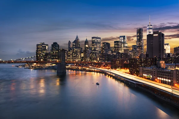 Luces de la ciudad de Nueva York — Foto de Stock