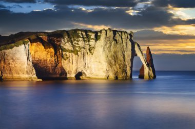 Etretat cliff in normandy clipart