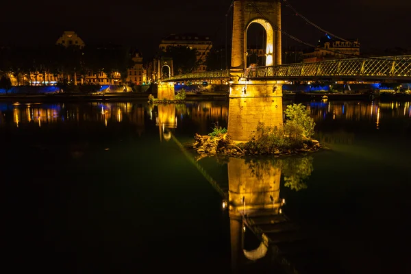 Bridge over Rhone river in Lyon — Stock Photo, Image
