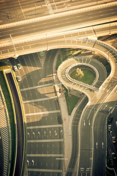 Top view of highway interchange in Dubai — Stock Photo, Image