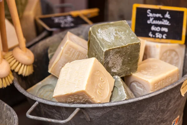 Handmade soap in a beauty shop — Stock Photo, Image