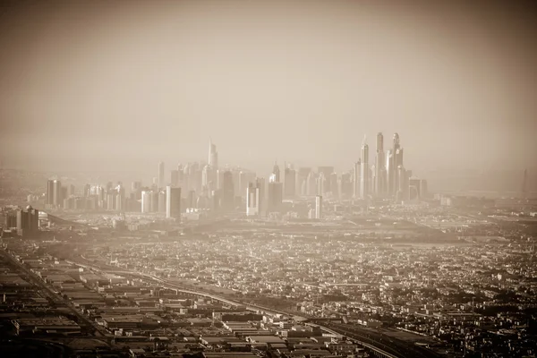 Dubai Innenstadt Morgenszene. Ansicht von oben — Stockfoto