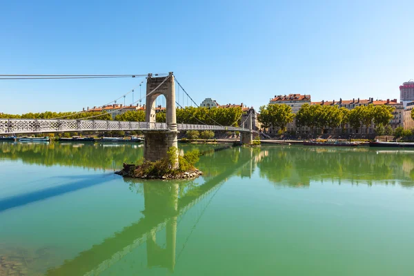 Alte passserelle du college brücke über die rhone in lyon, frankreich — Stockfoto