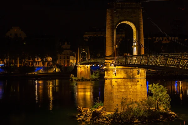 Bridge over Rhone river in Lyon — Stock Photo, Image