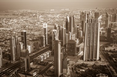 Dubai şehir sabah sahne.