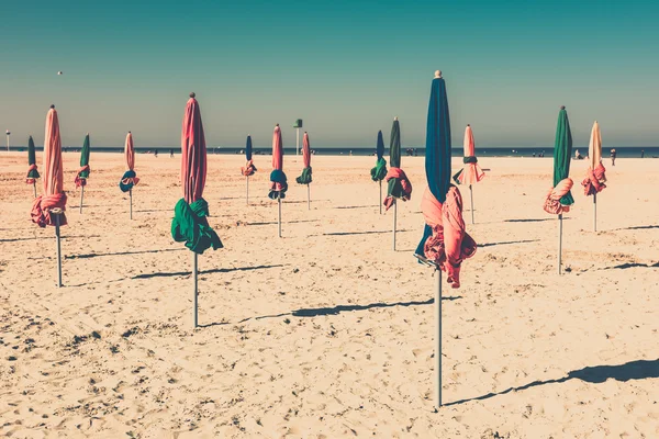 多维尔海滩上的遮阳伞 — 图库照片