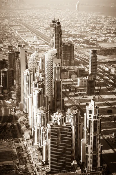 Dubai centrum morgon scen. — Stockfoto