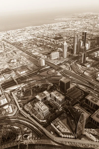 Dubai centrum ochtend scène. — Stockfoto