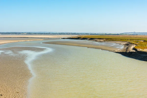 Vista dalle mura del Mont Saint Michel — Foto Stock