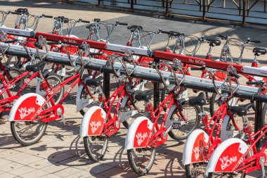 Bir park büyük şehir Bisiklet sayısına