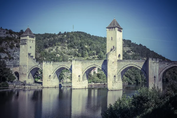 Jembatan Valentre di kota Cahors — Stok Foto