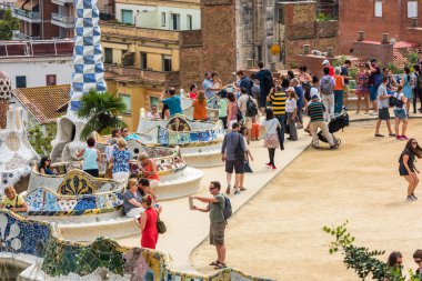 Park Guell 'de turistler