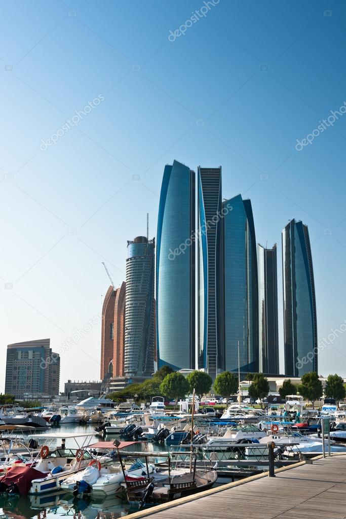 Al Bateen Wharf and the Etihad towers Stock Editorial Photo © dvoevnore 113571076