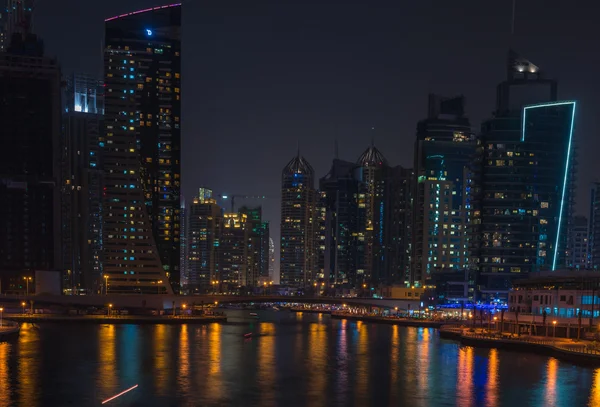 Wgląd nocy dubai Marina — Zdjęcie stockowe